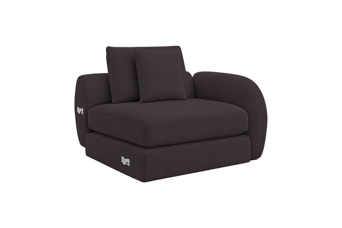Milo Right Armchair in Dante Charcoal