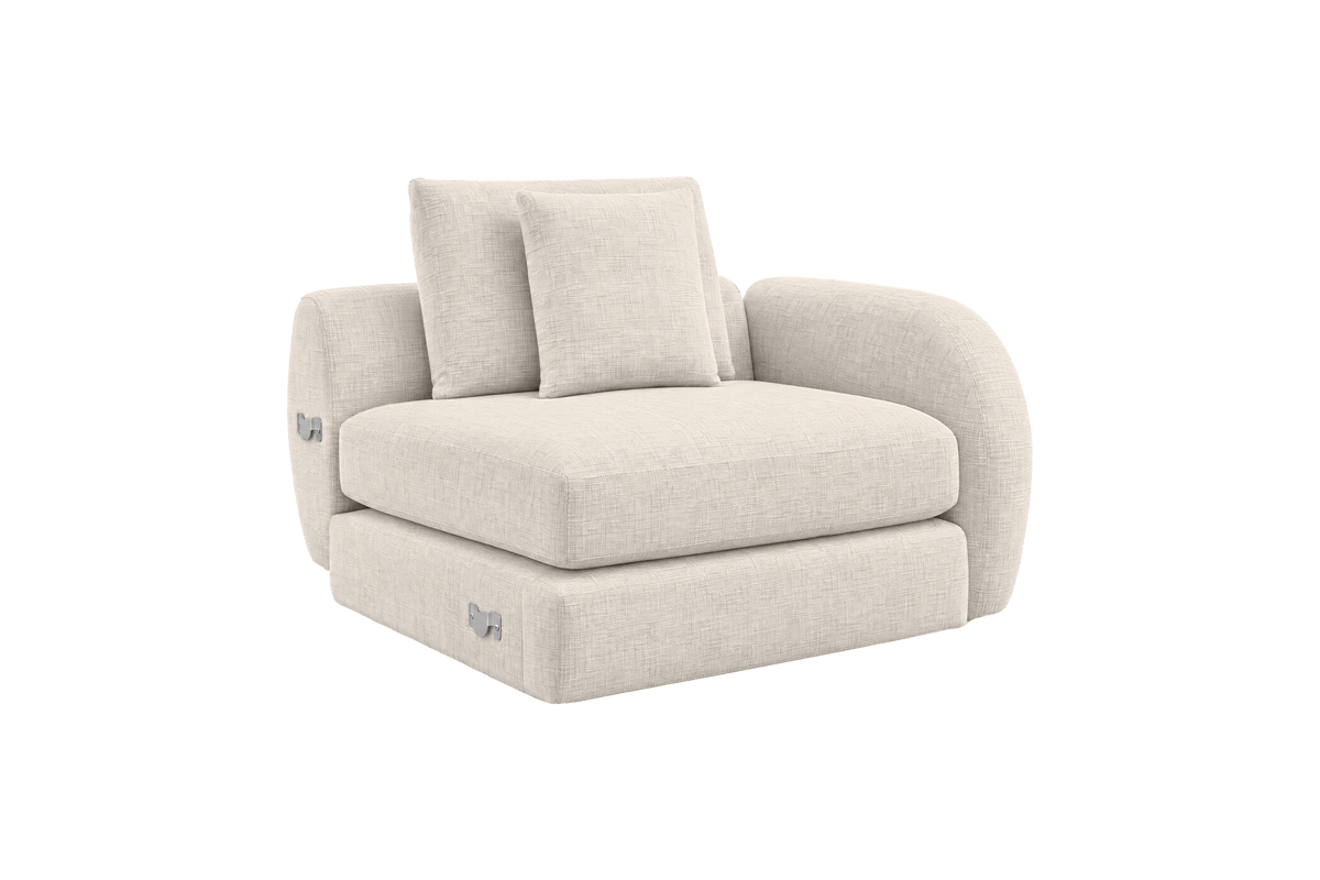 Milo Right Armchair in Mosquito Cracker