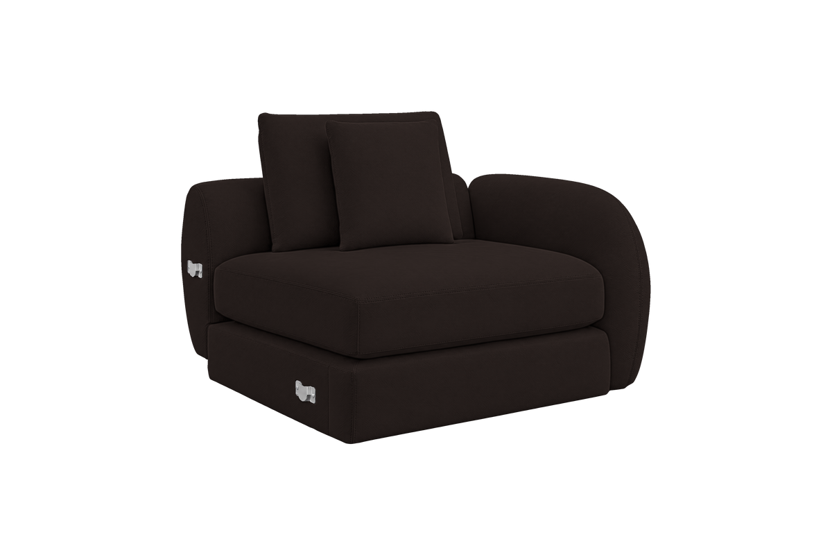 Milo Right Armchair in Dante Ebony