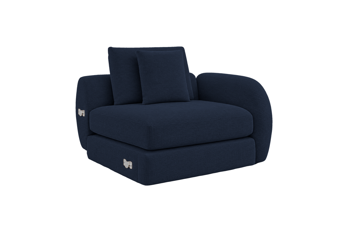 Milo Right Armchair in Roni Ember Blue