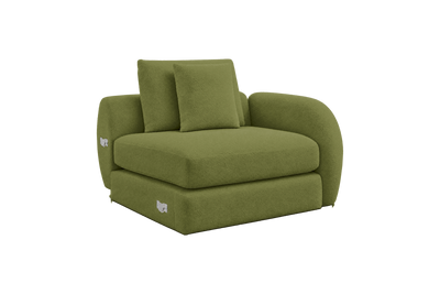 Milo Right Armchair in Bouclé Key Lime