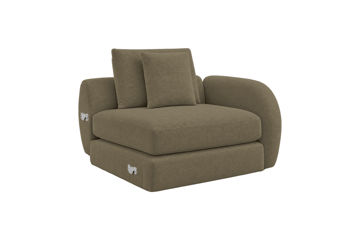 Milo Right Armchair in Mosquito Malibu