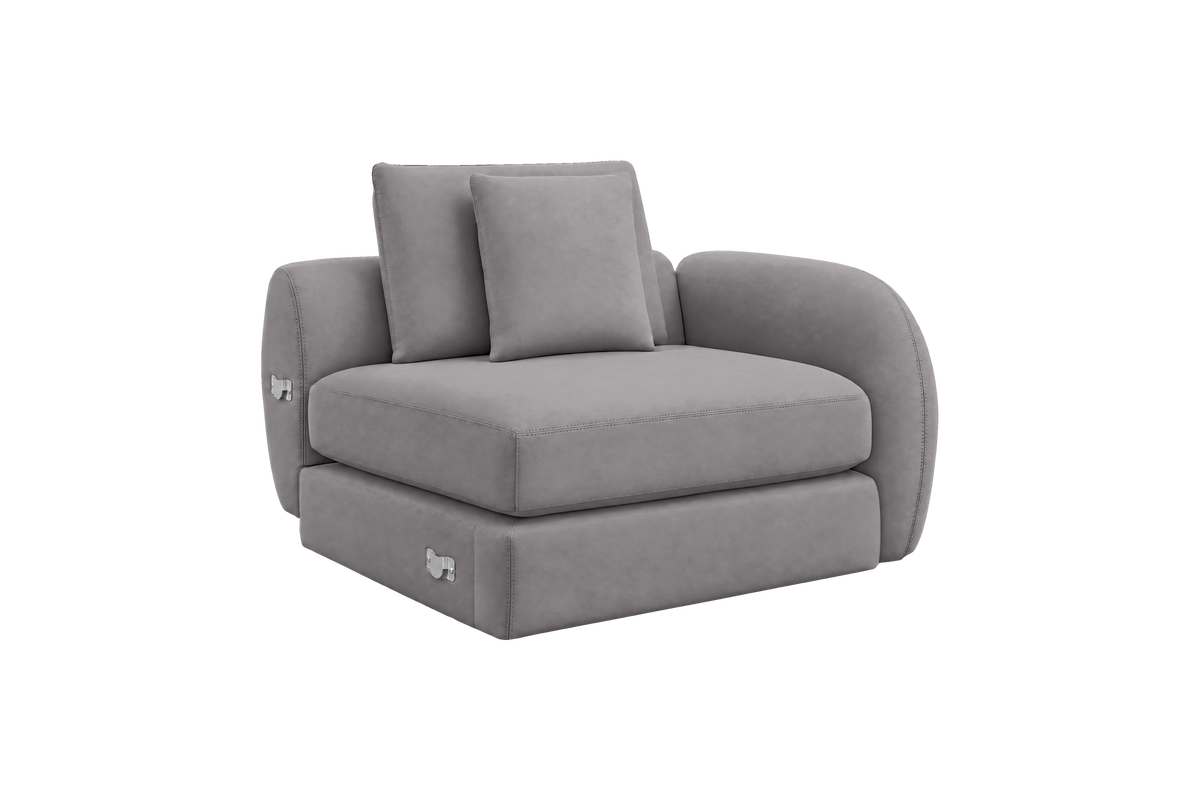 Milo Right Armchair in Dante Meteor