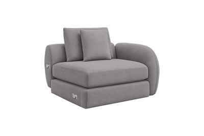 Milo Right Armchair in Dante Meteor
