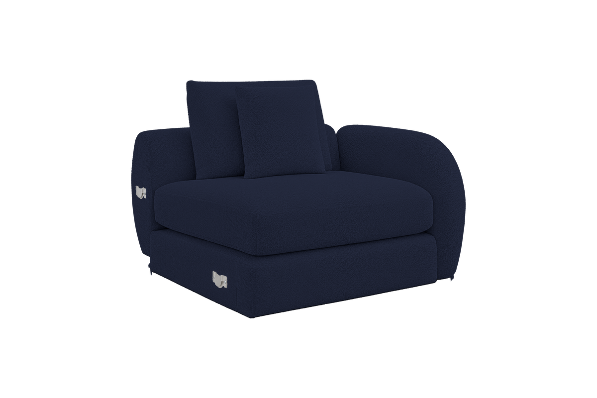 Milo Right Armchair in Bouclé Midnight Express 20