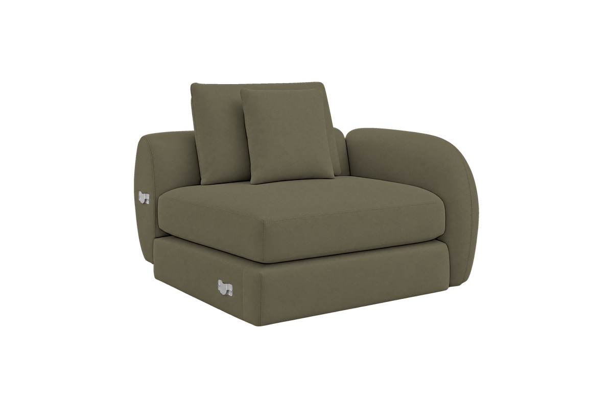 Milo Right Armchair in Felix Olive