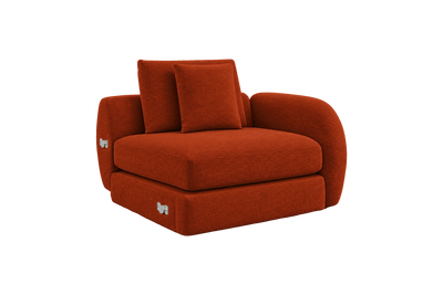 Milo Right Armchair in Roni Poppy