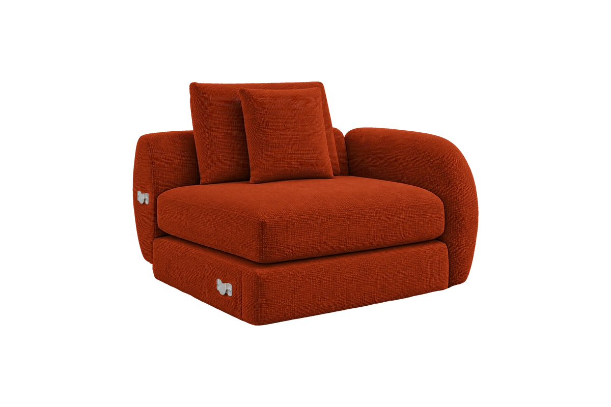 Milo Right Armchair in Roni Poppy