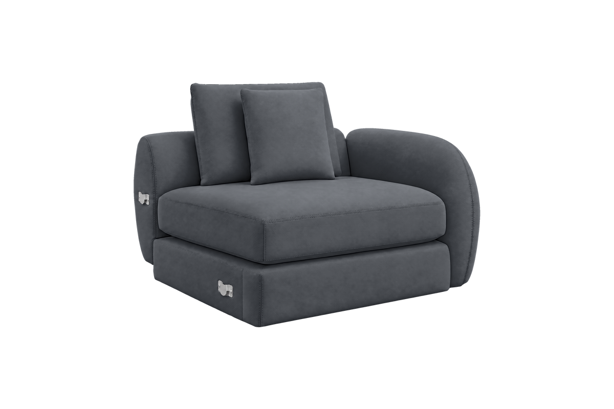 Milo Right Armchair in Dante Shark