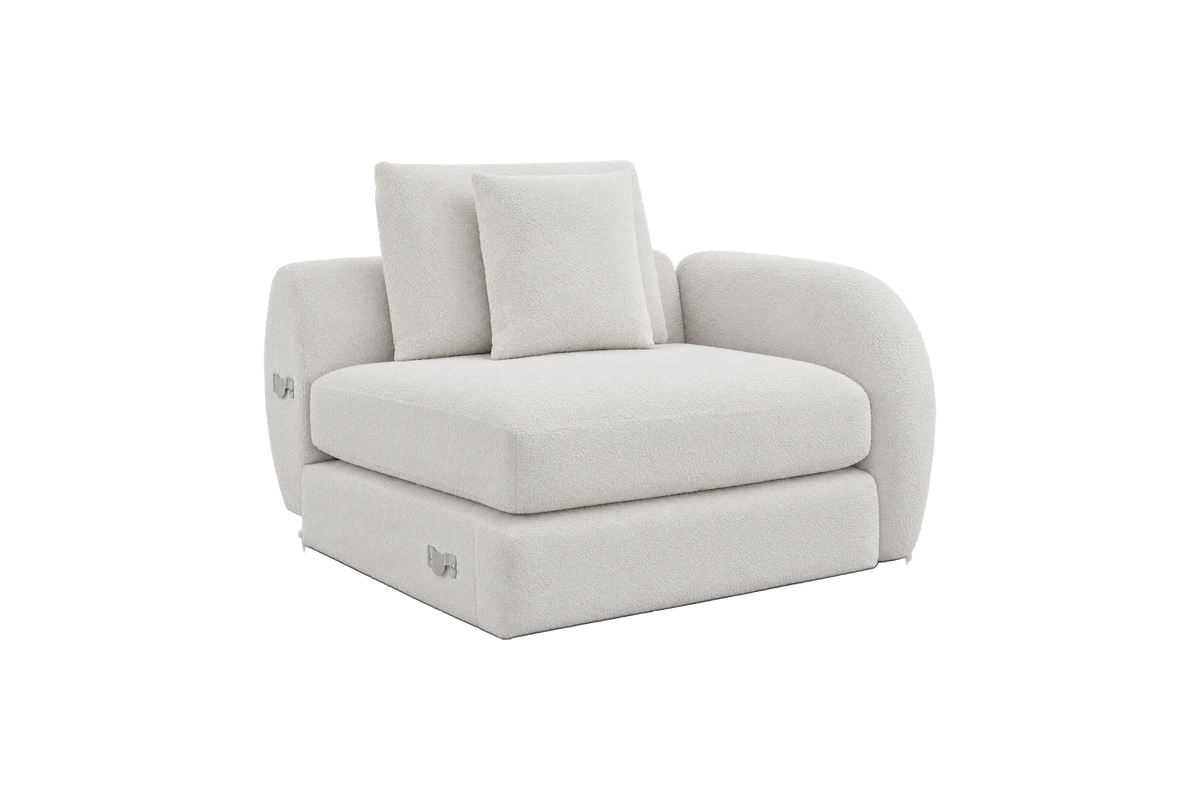 Milo Right Armchair in Bouclé Shell