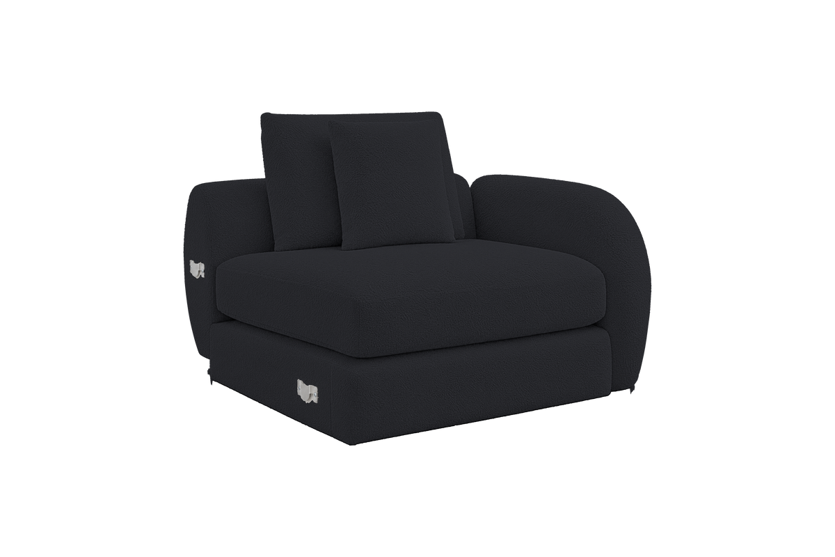 Milo Right Armchair in Bouclé Smoke