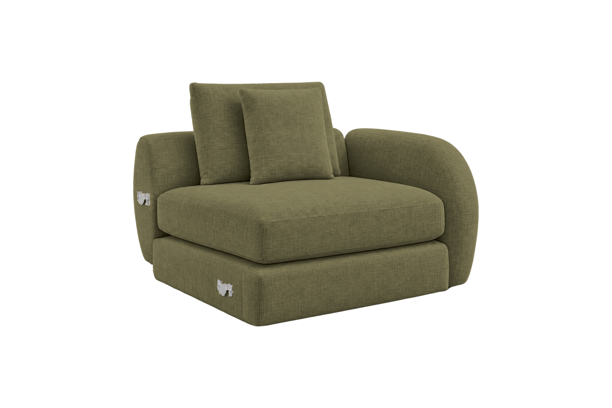 Milo Right Armchair in Mosquito Sycamore