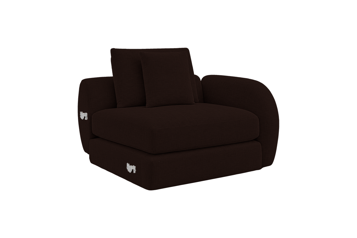 Milo Right Armchair in Mosquito Terra