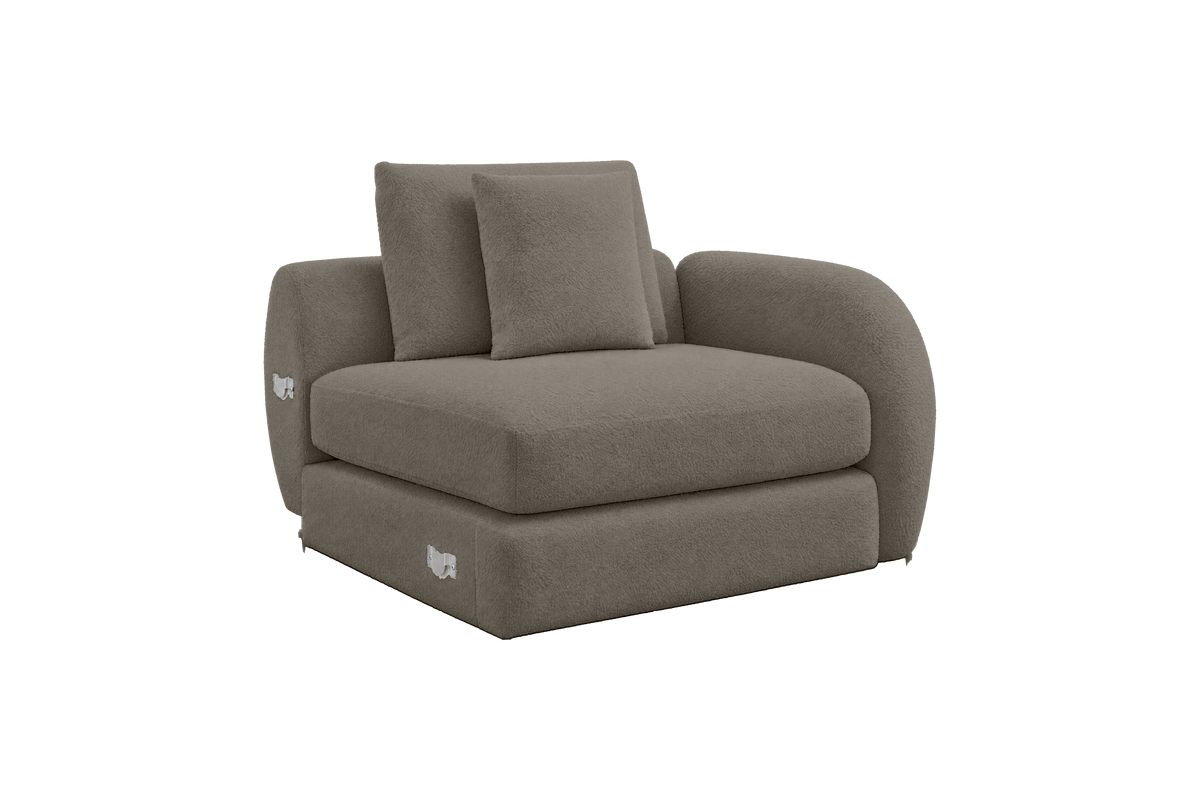 Milo Right Armchair in Bouclé Truffle