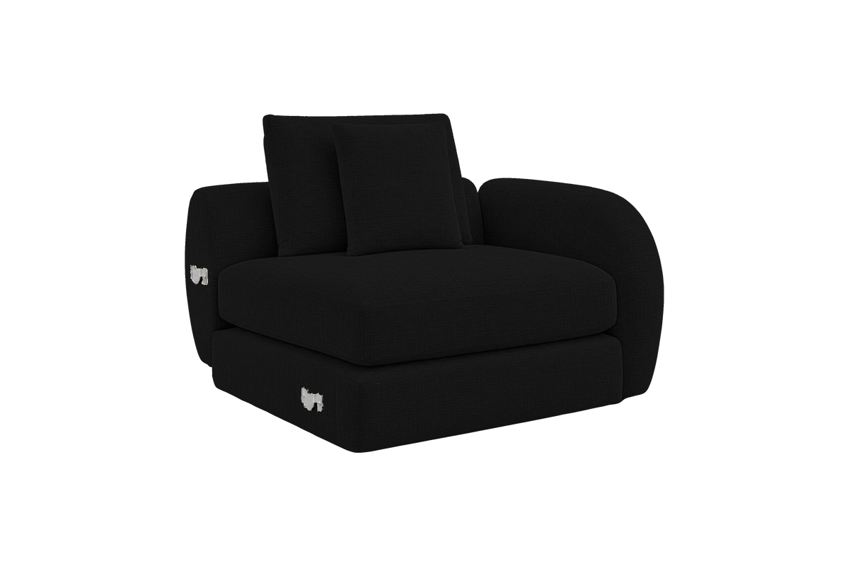 Milo Right Armchair in Mosquito Yves