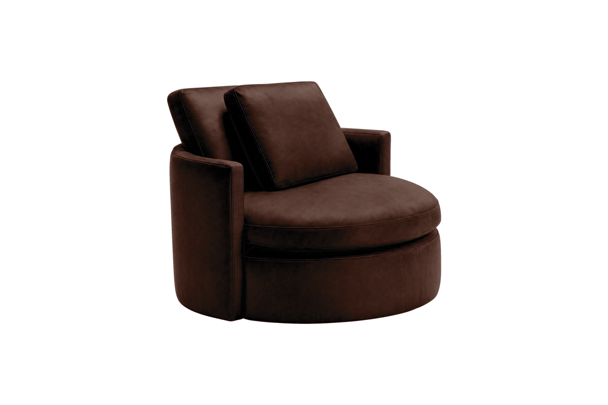 Moroder Swivel Accent Chair in Momo Biscuit