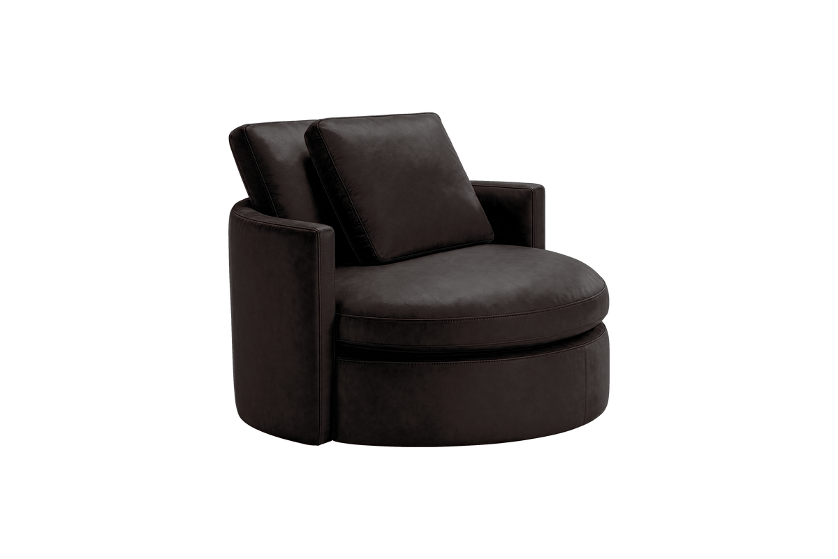 Moroder Swivel Accent Chair in Dante Ebony