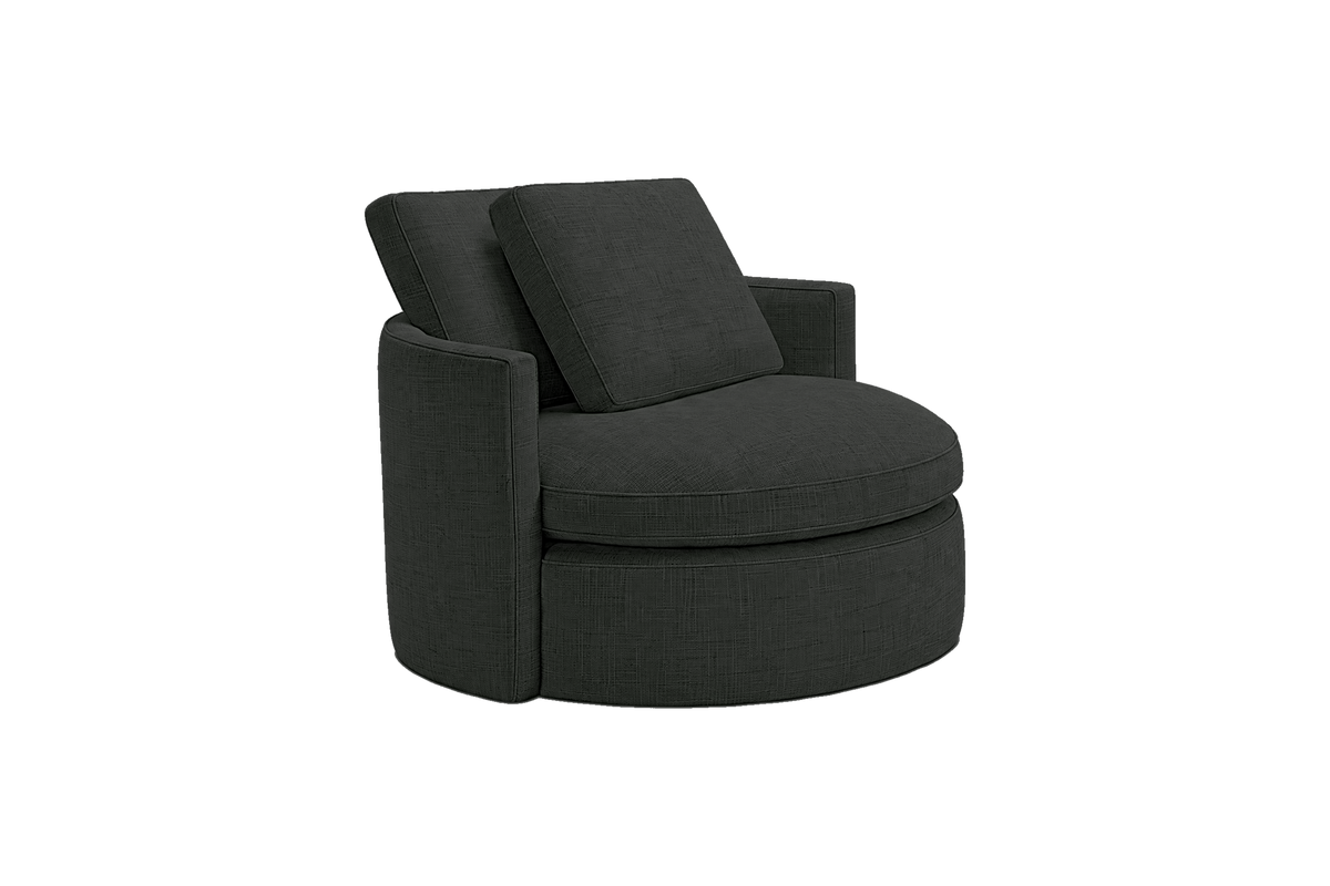 Moroder Swivel Accent Chair in Mosquito Lola