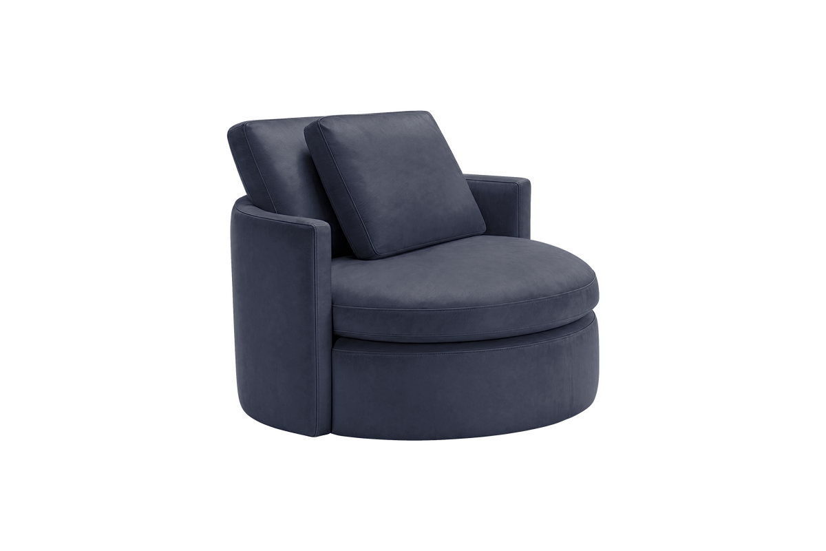 Moroder Swivel Accent Chair in Momo Midnight