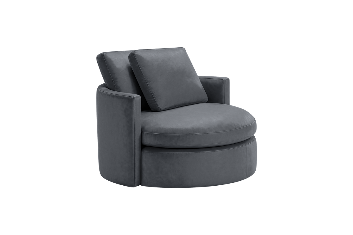 Moroder Swivel Accent Chair in Dante Shark