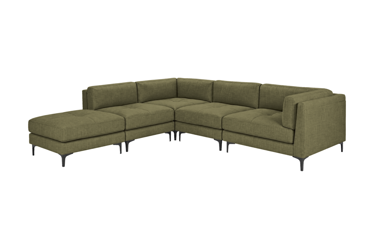 Oli Modular Left Bumper Corner Sofa in Mosquito Sycamore