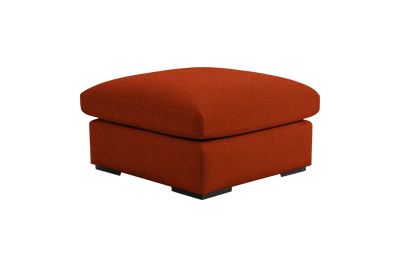 Rhodes Footstool in Roni Poppy