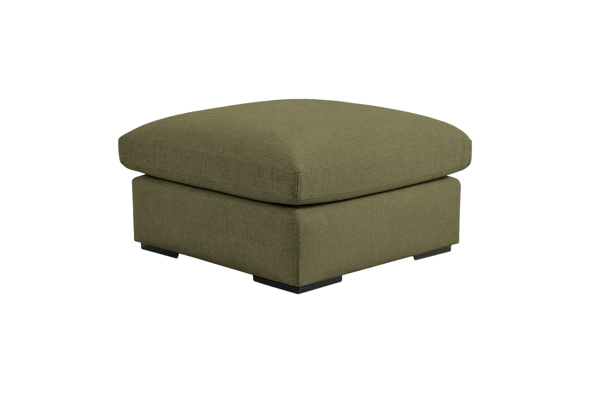 Rhodes Footstool in Mosquito Sycamore