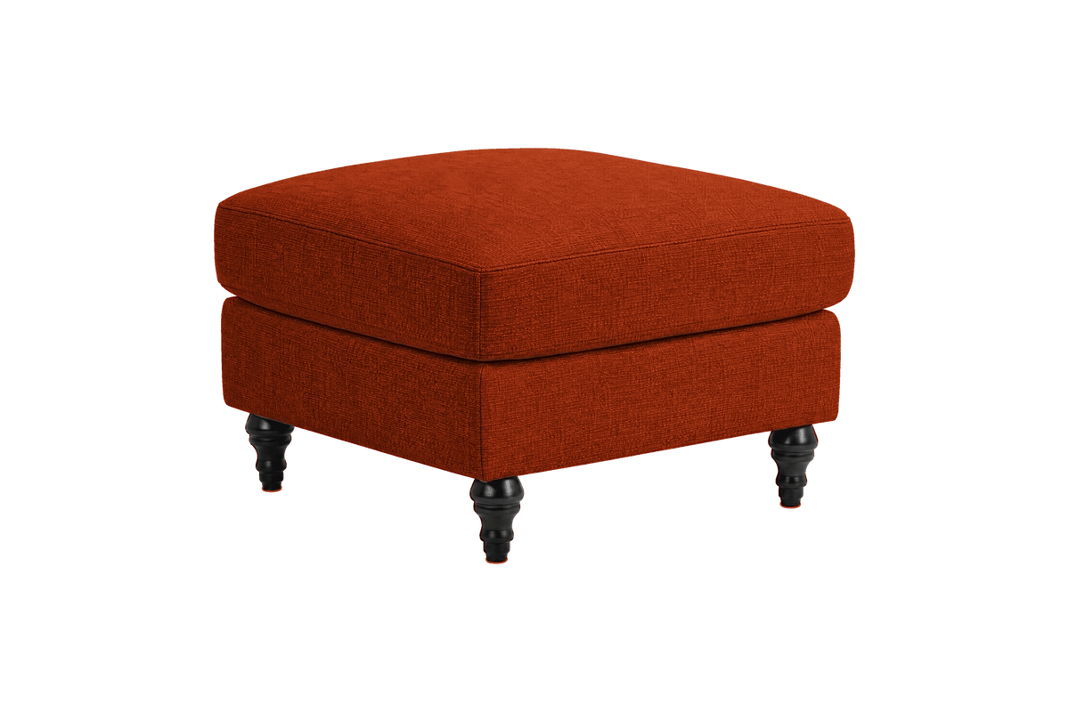 Senia Footstool in Roni Poppy