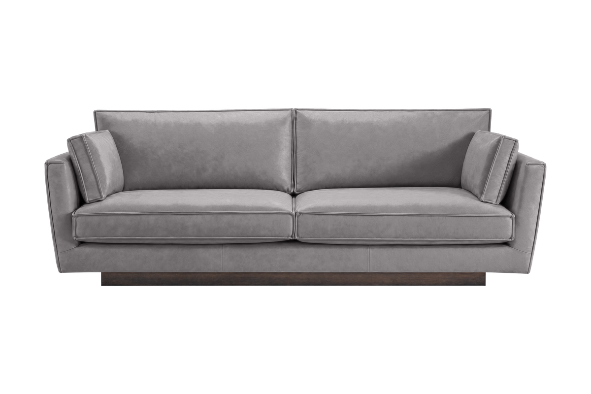 Stanley Large Sofa 2 Cushions in Meteor Full Aniline Leather | SUPERBA