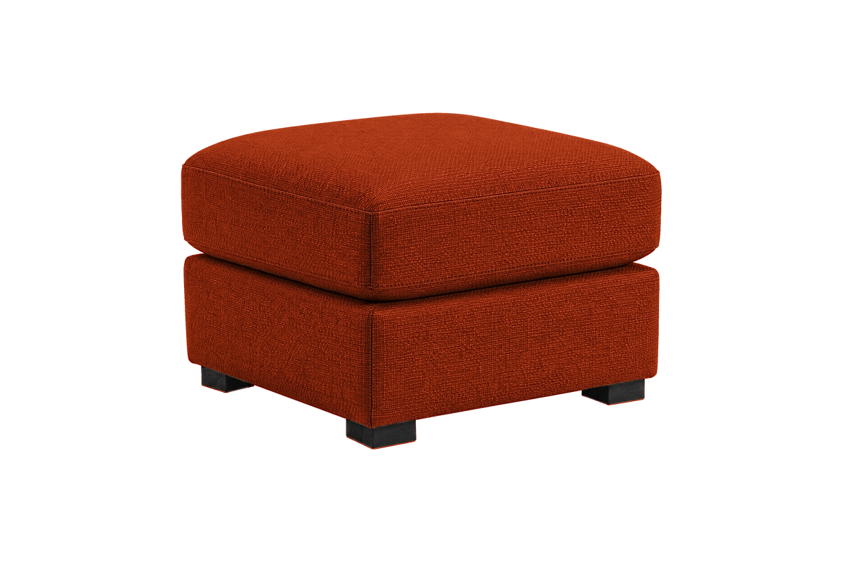Theo Footstool in Roni Poppy