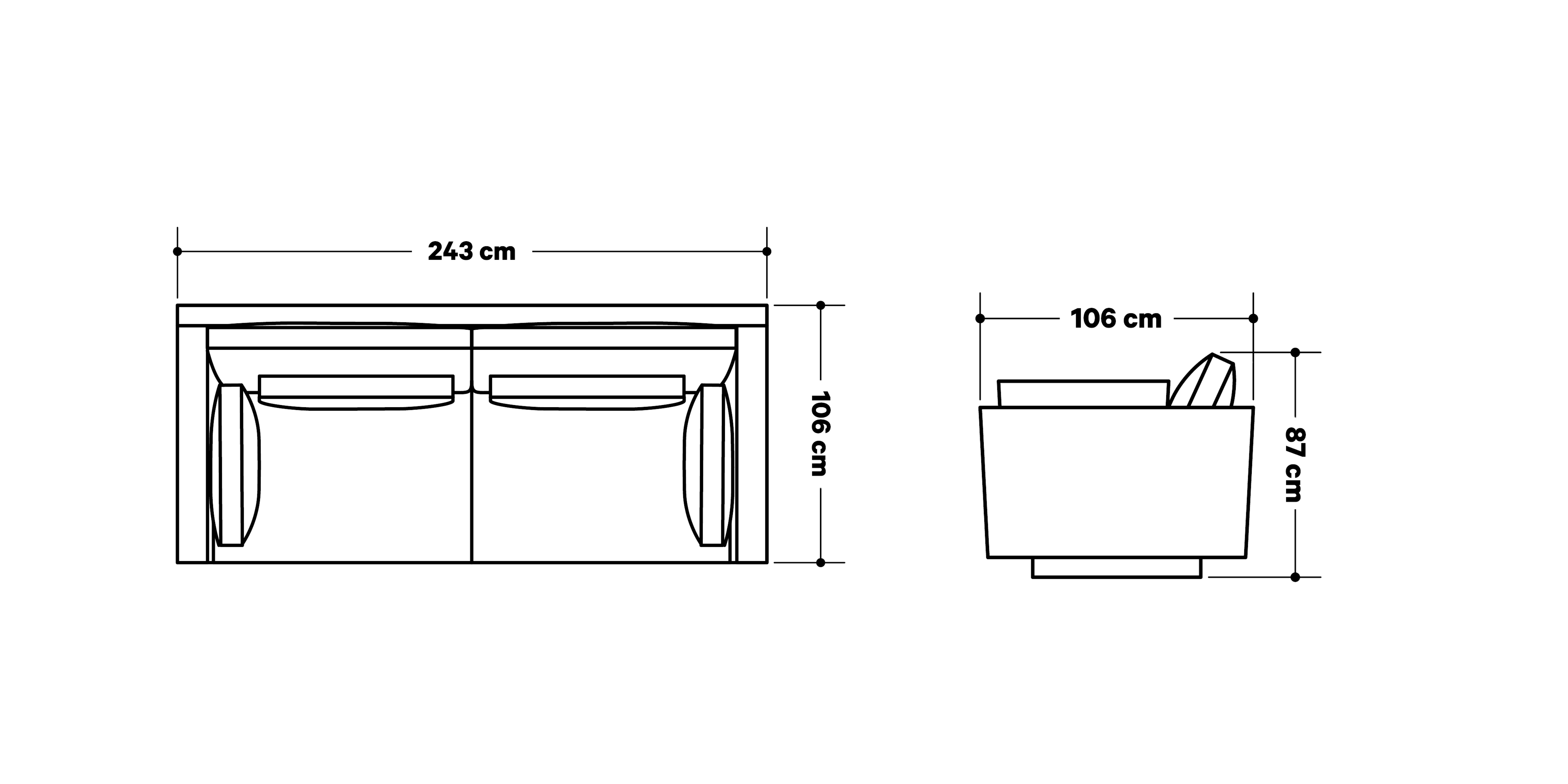 Product dimensions diagram
