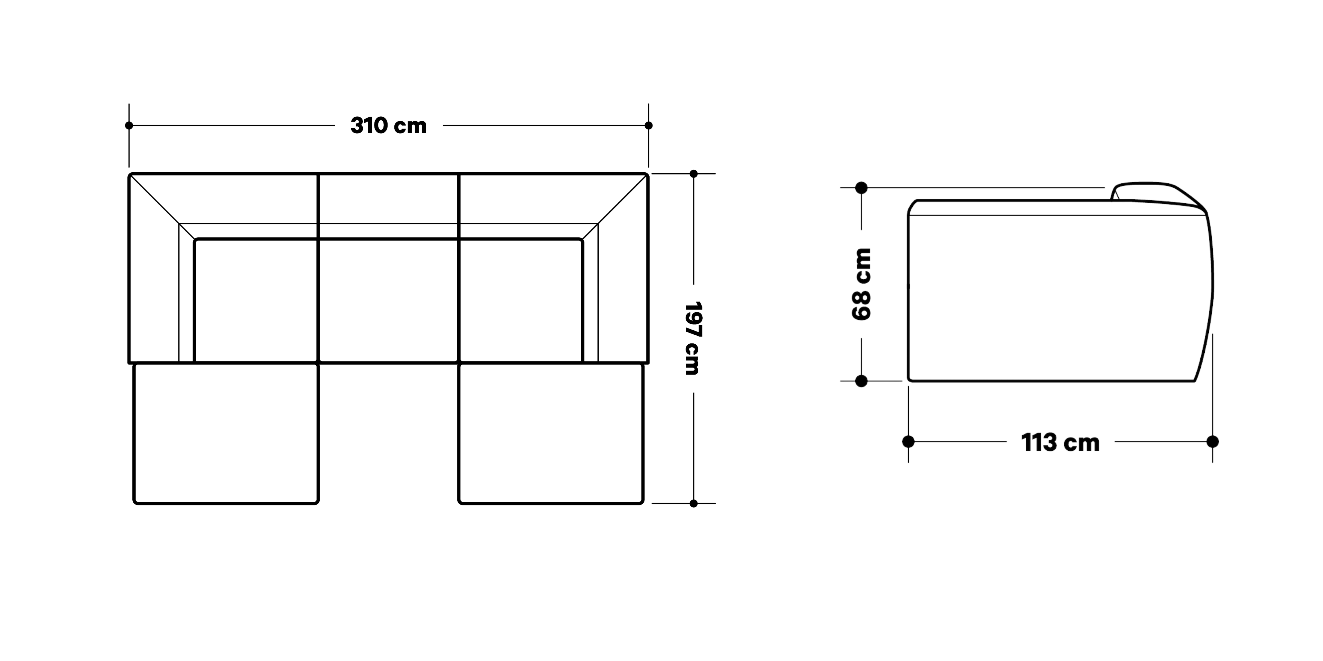 Product dimensions diagram