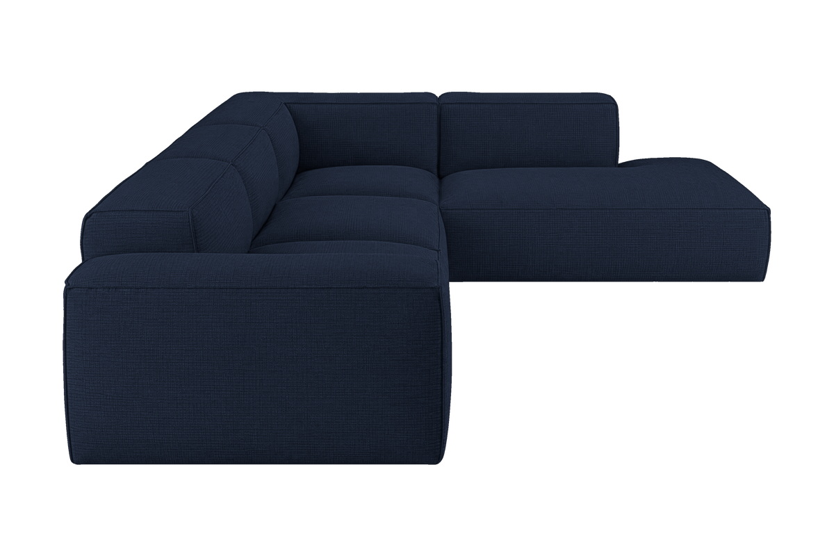 Elo Right Bumper Sectional in Roni Ember Blue