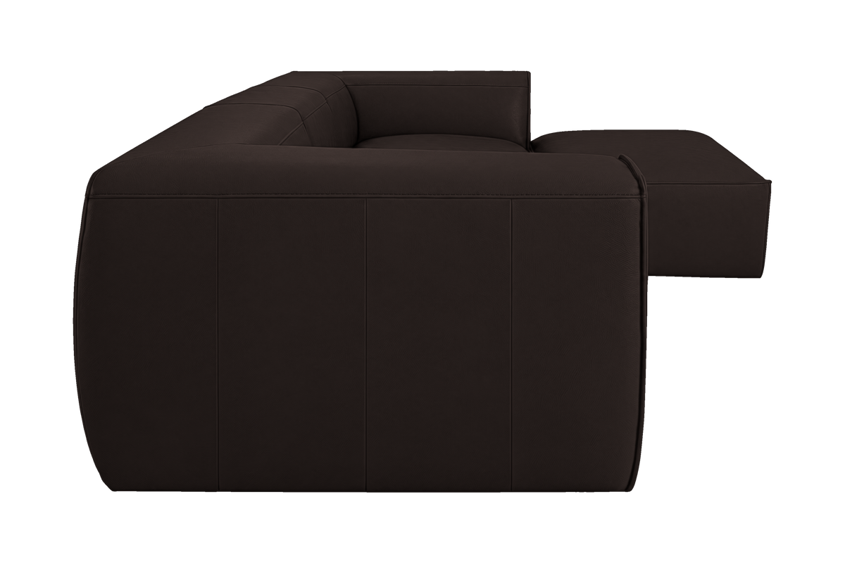 Fred Large Right Chaise in Dante Ebony