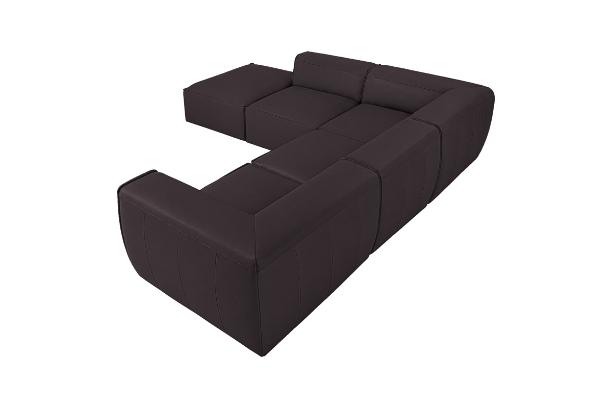 Fred Left Bumper Sectional in Dante Charcoal