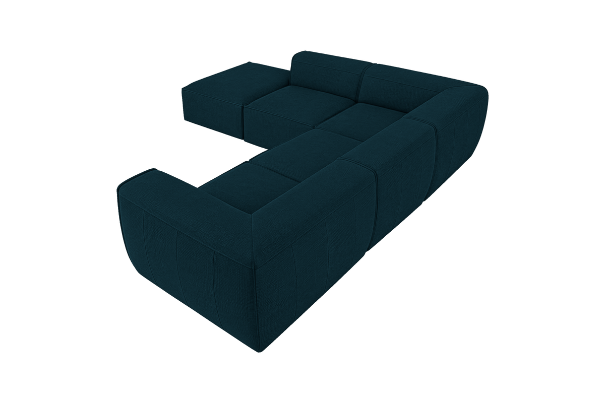 Fred Left Bumper Sectional in Roni Deep Lake