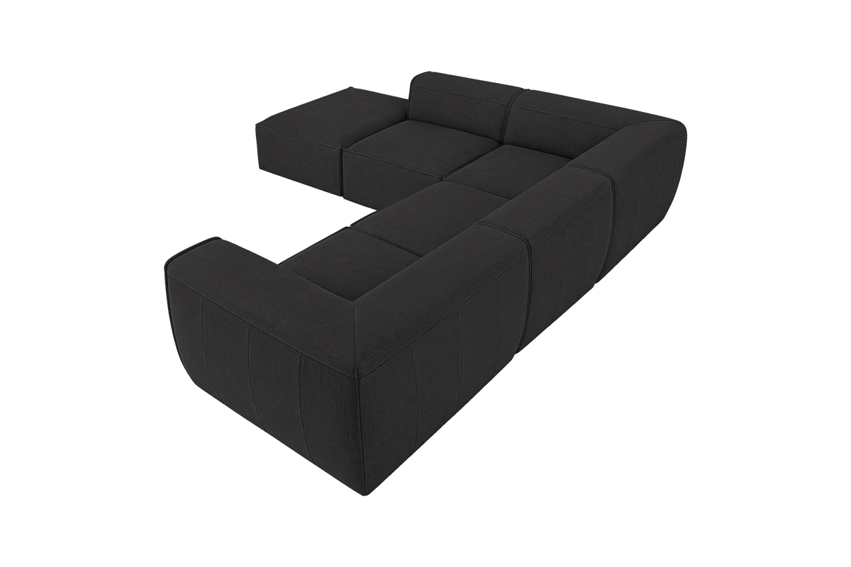 Fred Left Bumper Sectional in Roni Ember
