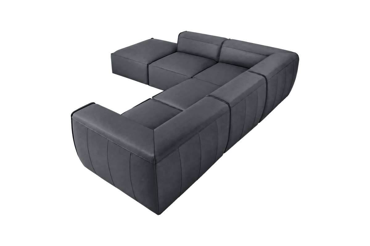 Fred Left Bumper Sectional in Dante Shark