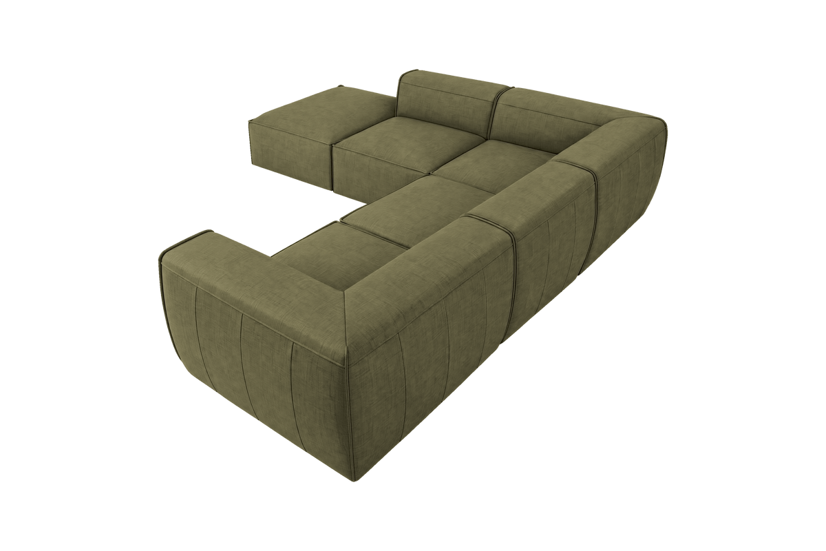 Fred Left Bumper Sectional in Mosquito Sycamore