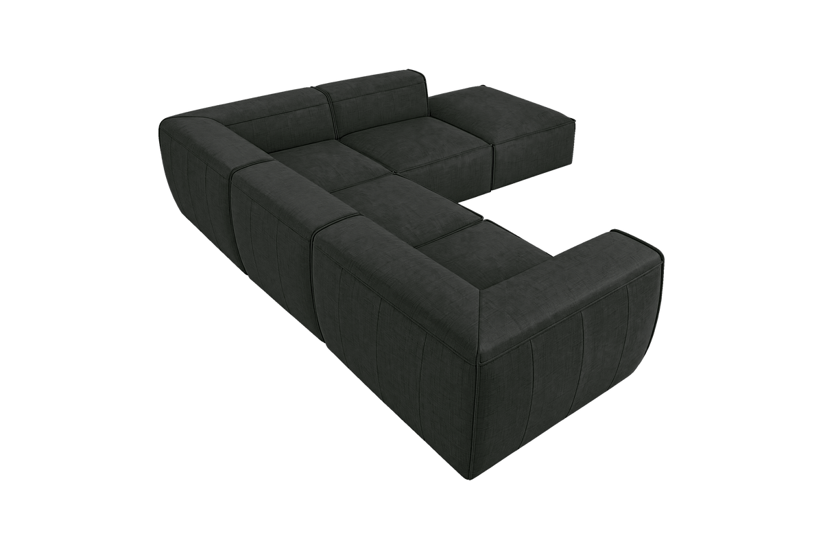 Fred Right Bumper Sectional in Mosquito Lola