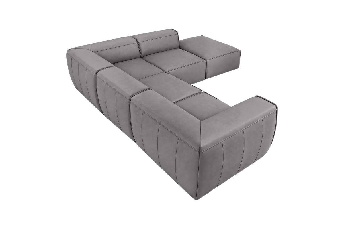 Fred Right Bumper Sectional in Dante Meteor