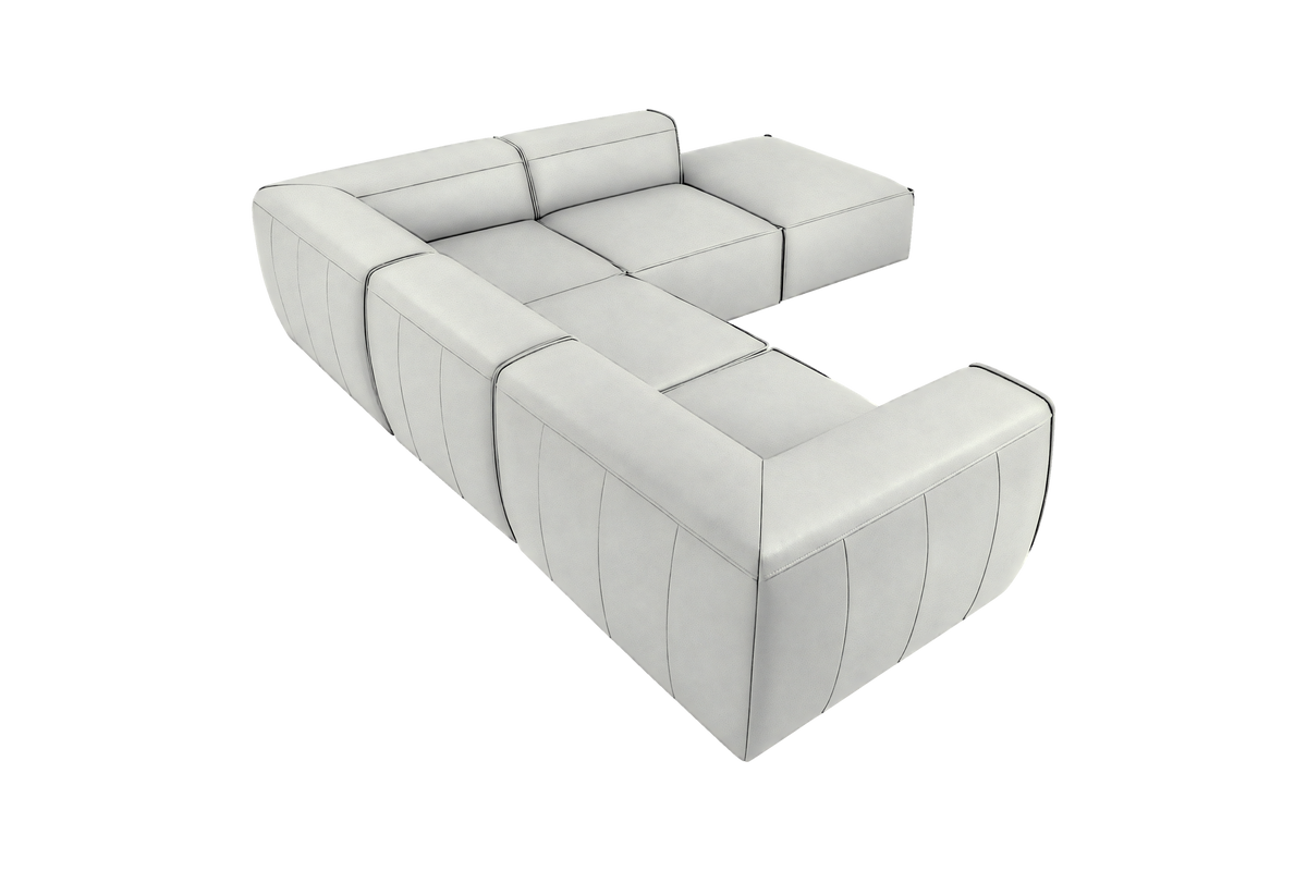 Fred Right Bumper Sectional in Felix Milky