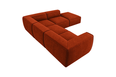 Fred Right Bumper Sectional in Roni Poppy