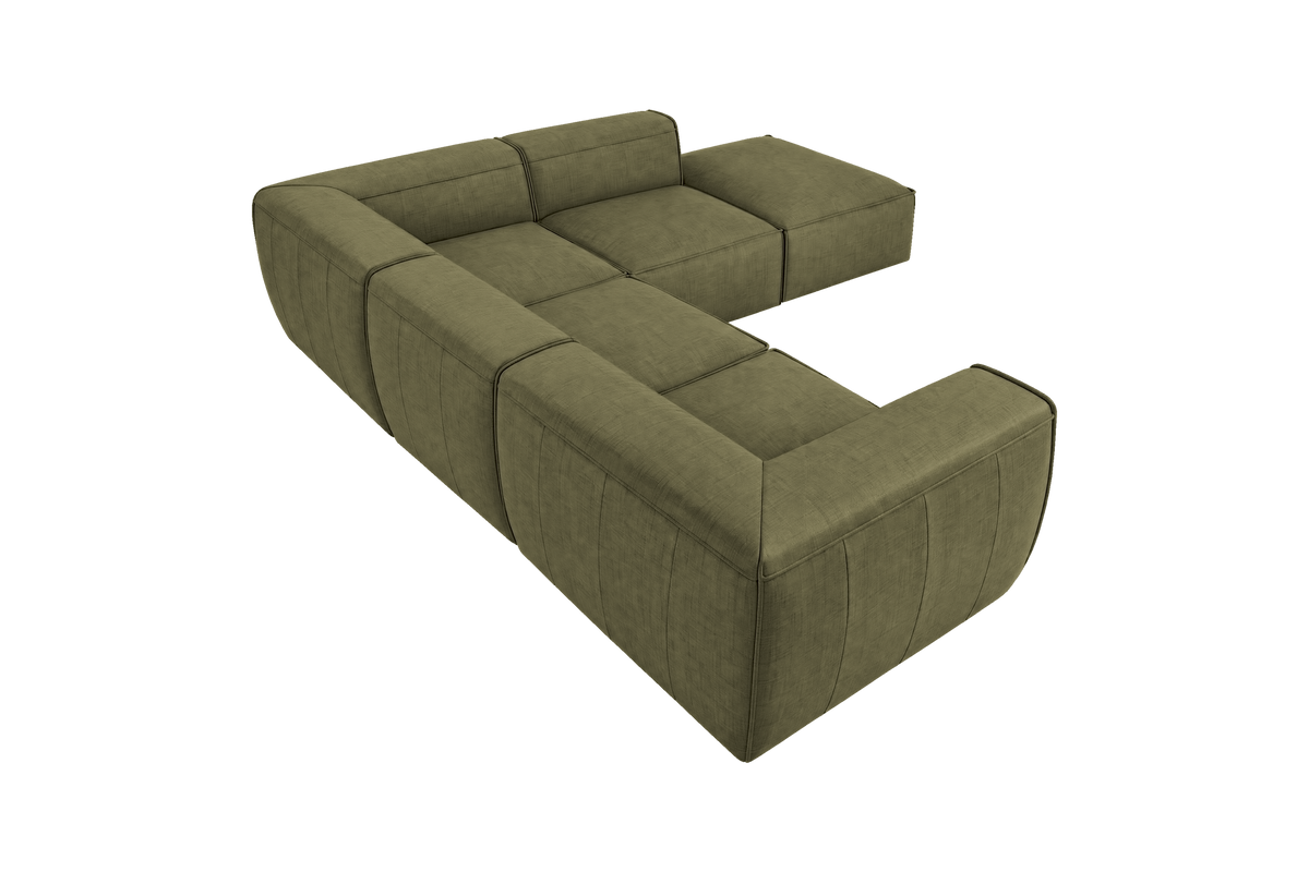 Fred Right Bumper Sectional in Mosquito Sycamore
