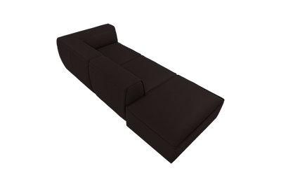 Fred Right Chaise Sofa in Dante Ebony