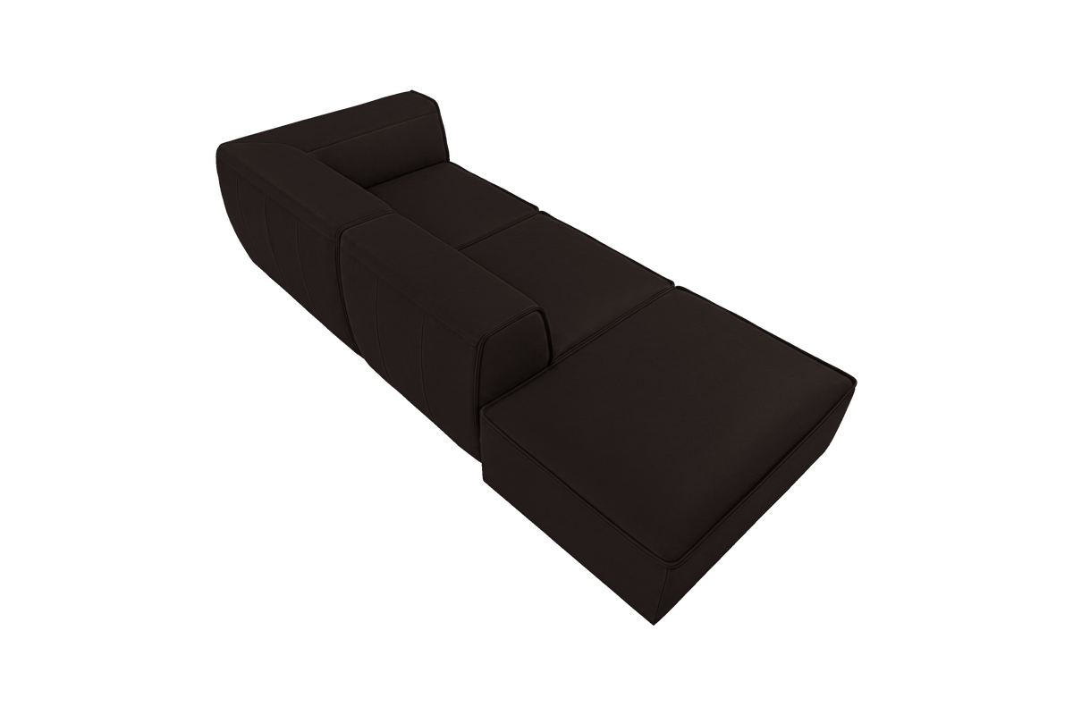 Fred Right Chaise Sofa in Dante Ebony