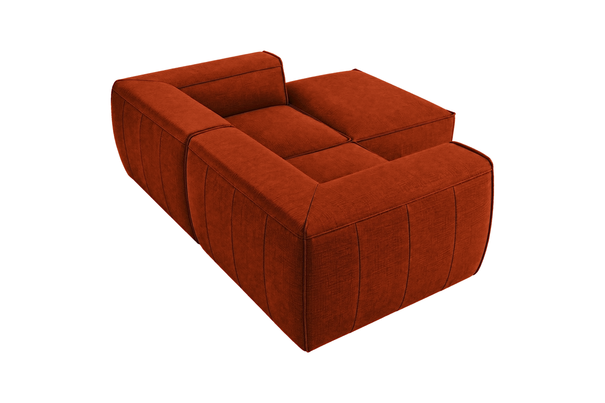 Fred Small Right Chaise in Roni Poppy