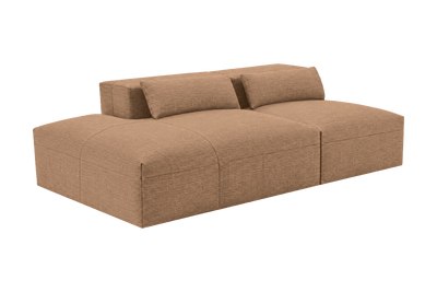 Jasmine Left Chaise Open Sofa in Roni Biscotti