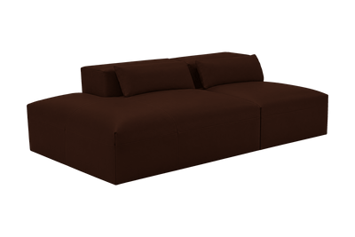 Jasmine Left Chaise Open Sofa in Momo Biscuit