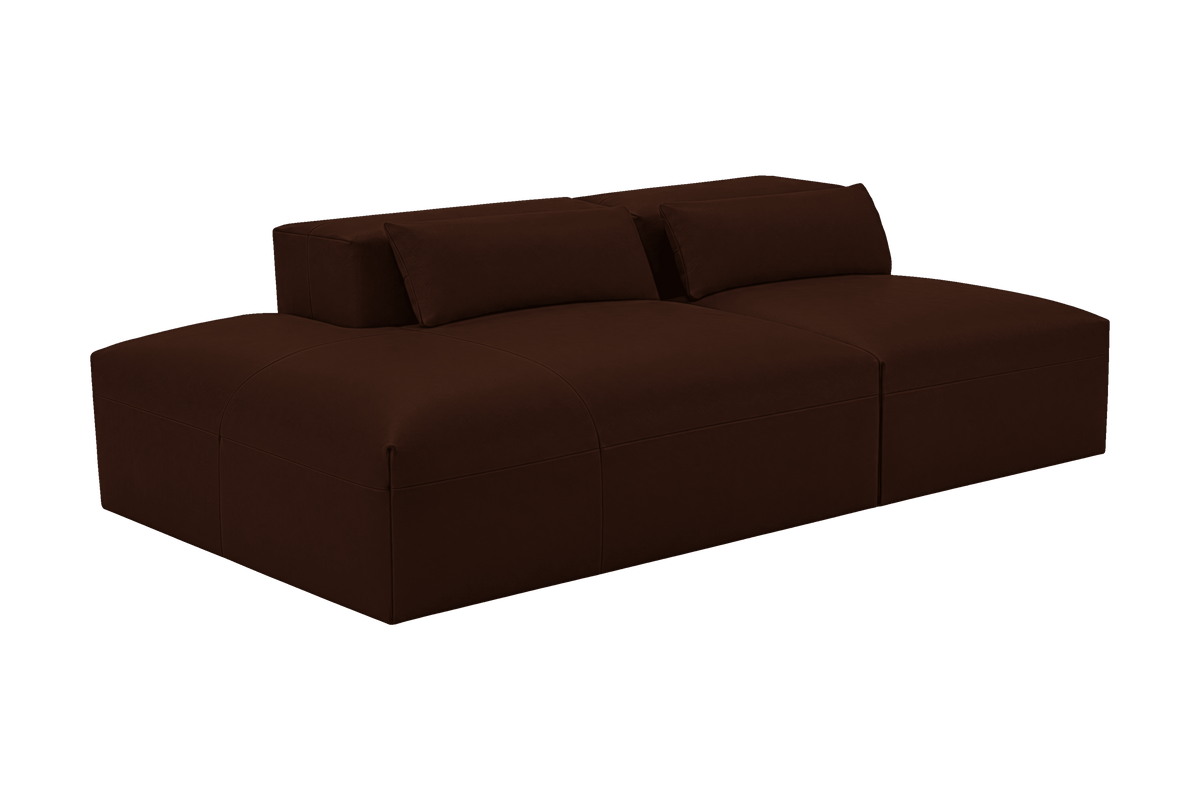 Jasmine Left Chaise Open Sofa in Momo Biscuit